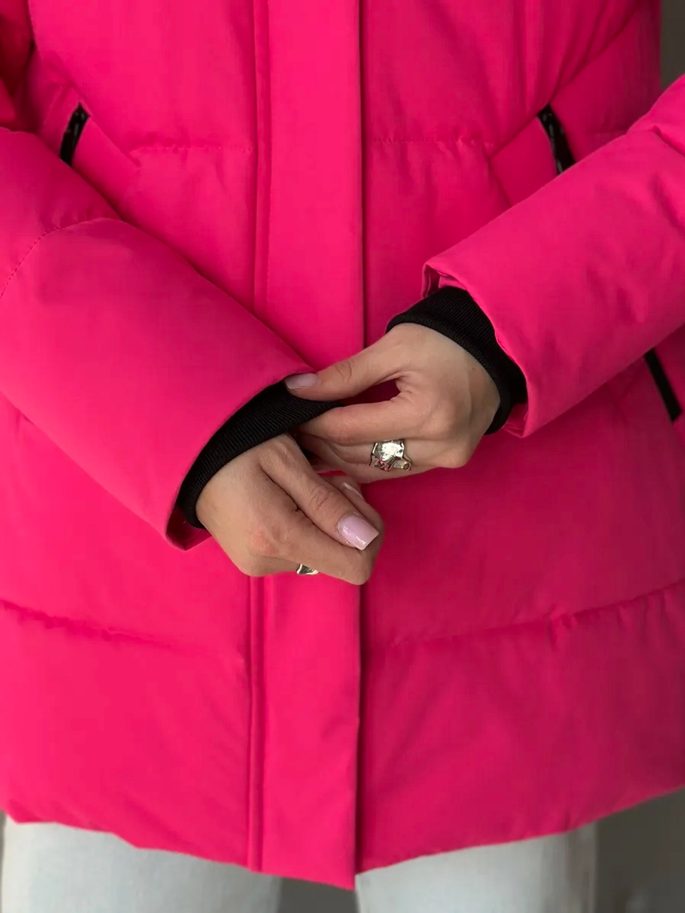 Куртка осенняя с капюшоном удлиненная