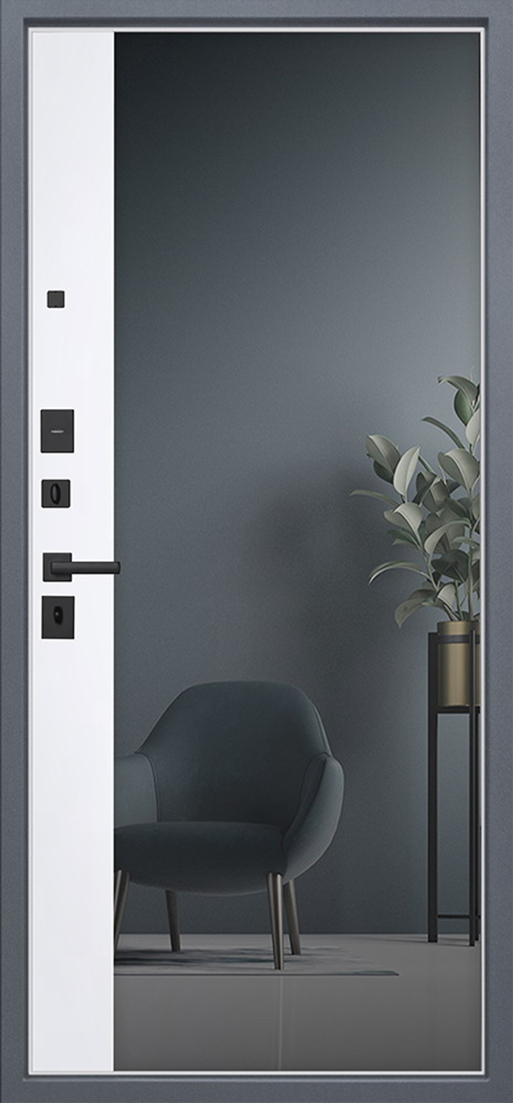 Стальная дверь  "Беркут" с зеркалом