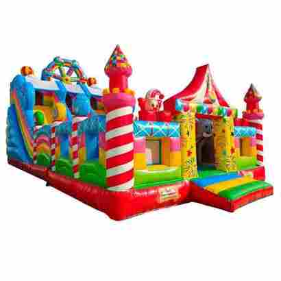 Коммерческий надувной батут два модуля «Парк развлечений 4» 12*6*7 м