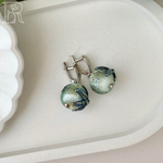 LEFIREL' Серьги серебряные женские "Мальдивы" с бусинами из муранского стекла / ювелирные украшения из родированного серебра 925