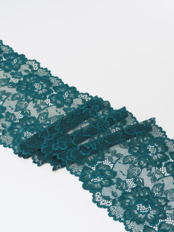 Эластичное кружево темно-зеленое ширина 18,5 см
