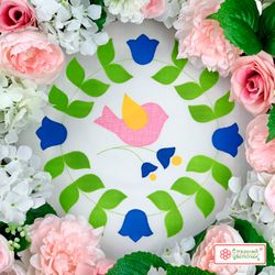 Шаблон для стежки  и аппликации "Колокольчики" (арт. T47)