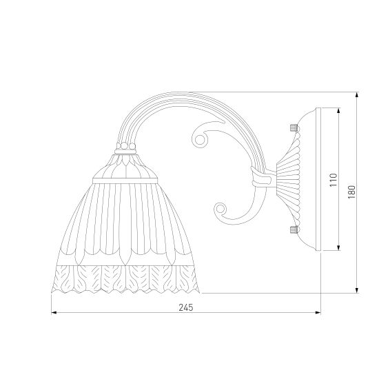60107/1 / настенный светильник / белый с золотом