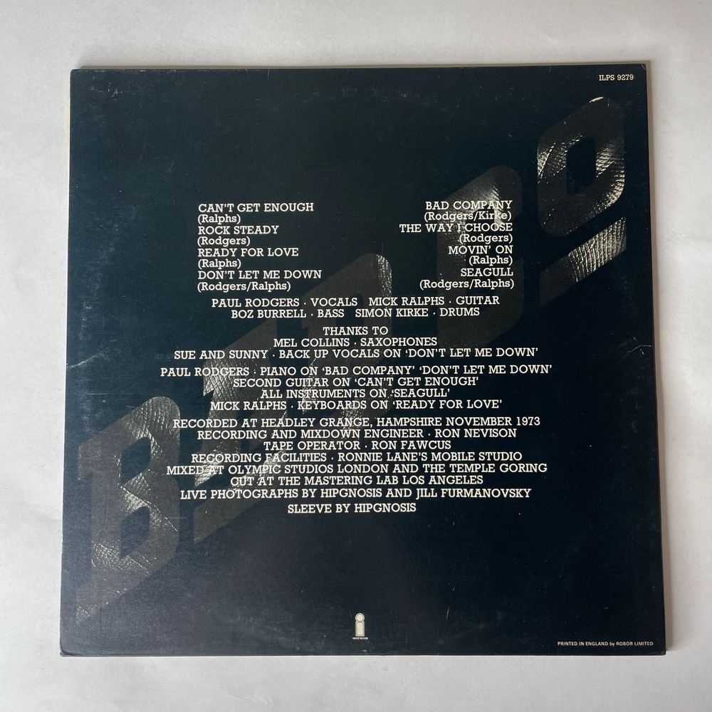 Винтажная виниловая пластинка LP Bad Company Bad Co (Англия 1974) Ready For Love