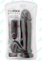 Чёрный вибратор на присоске, 22,8 см