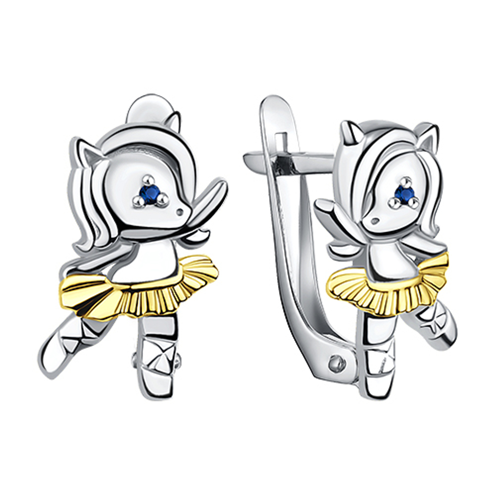 Серьги из серебра с фианитами