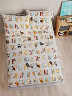 Постельное белье перкаль Сказка "Алфавит" 1,5-сп Наволочка 50х70 см 1 шт Простынь 150x215 см Пододеяльник 145x215 см