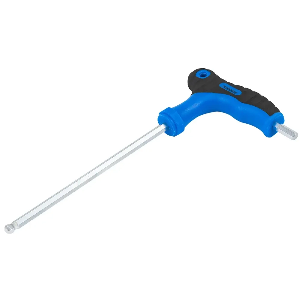 Ключ Т-образный 6-гранный с шаром и прорезиненной рукояткойH4x100мм, на пластиковом держателе Forsage F-76504G