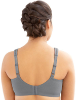 Комфортный поддерживающий бюстгальтер с кружевными вставками (Размер: 95E) (Цвет: серый)