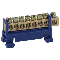 Шина ЭРА NO-222-76-1 N ноль в изоляторе типа стойка ШНИ 6х9-8-Д-Синий | Шины N, PE, PEN