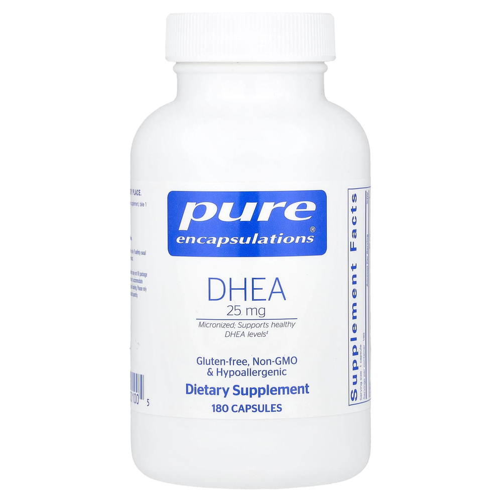 Pure Encapsulations, ДГЭА, 25 мг, 180 капсул