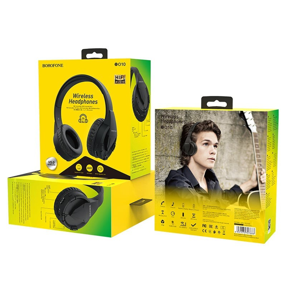 Полноразмерные Bluetooth наушники BOROFONE BO10 (черный)