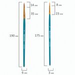 Кисти синтетика BRAUBERG, НАБОР 10 шт., синие (Круглые; Овальные; Плоские; Лайнеры), 201030