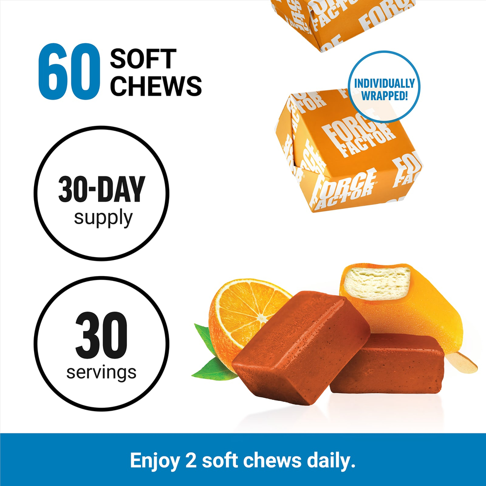 Force Factor, Ultimate Magnesium, апельсиновый крем, 60 жевательных таблеток