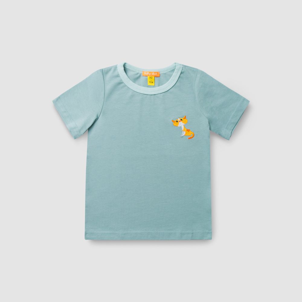 Футболка цвета полыни "Рыжий кот"