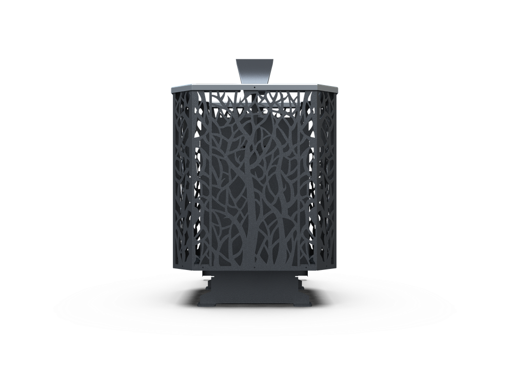 Банная печь Душа- 15 Сетка Древо Закрытая Каменка