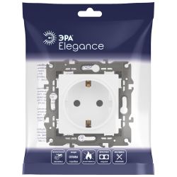 Розетка ЭРА Elegance 14-2101-01М 2P+E Schuko, 16А-250В, белый матовый