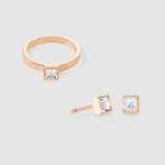 Серьги-пусеты Coeur de Lion Crystal-Rose Gold 0501/21-1822