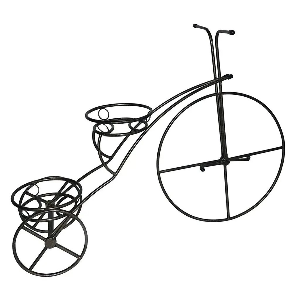 Подставка для цветов Велосипед на 2 горшка (бронзовый антик) ХТ8150
