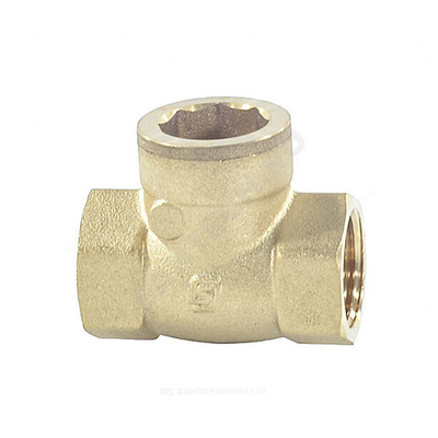 Клапан обратный латунь поворотный Ду 50 Ру16 ВР заслонка латунь+EPDM SantechSystems