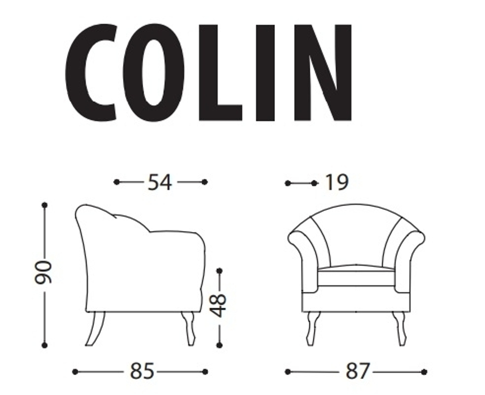 Кресло Epoque Colin Италия, отделка - нат. кожа с напылением ткани и массив с тонировкой, XXCOL101SB/61945