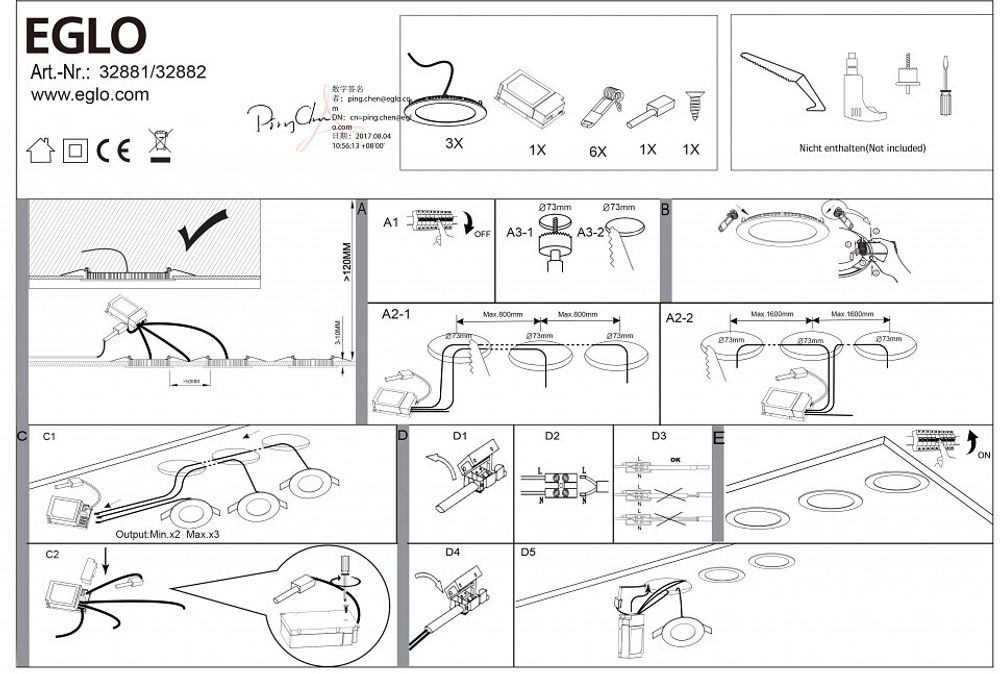 Встраиваемый светильник Eglo Fueva-C 32881
