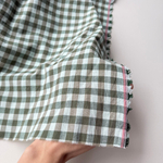 Вареный хлопок 250см. Бежево-зеленая клетка 1*1см