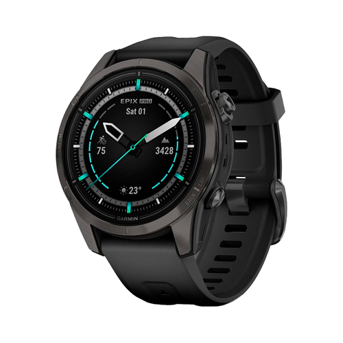 Умные часы Garmin Epix Pro (Gen 2), 42mm, Sapphire Edition Carbon Gray DLC Titanium with Black Band (010-02802-15)