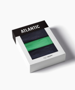 Мужские трусы слипы спорт Atlantic, набор 3 шт., хлопок, темно-синие + зеленые + темно-синие, 3MP-193