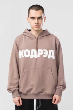 Худи Base Hoodie Wide Summer Лого ТМ Бежевый Темный/Белый принт КОДРЭД