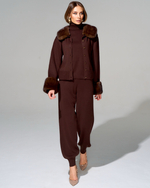 Кардиган с отделкой мехом норки