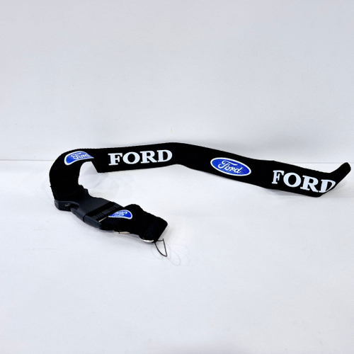 FORD (чёрный) Люкс / Брелок, шнурок для ключей на шею FORD (Форд), ланъярд, крафт, чёрный (1 шт)