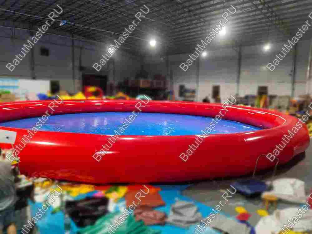 Круглый надувной бассейн "Полосатик" 18*18*1.2 метра