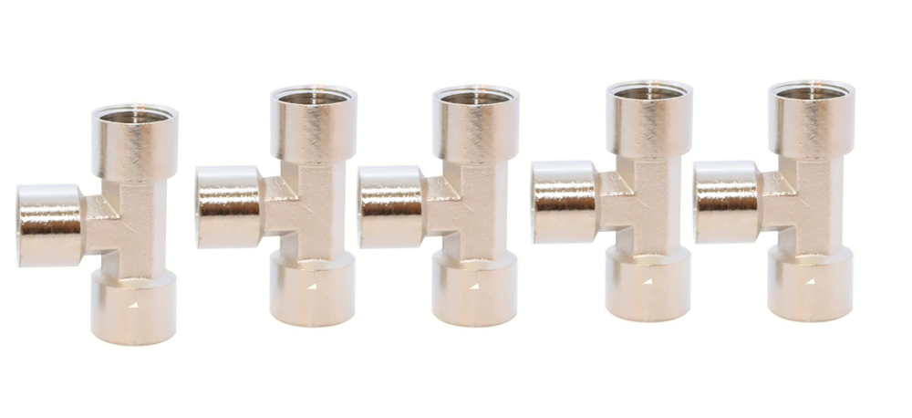 KraftWell KRW-TT12F3-5 Тройник резьбовой Т-образный F1/2" - F1/2" - F1/2", 5 шт