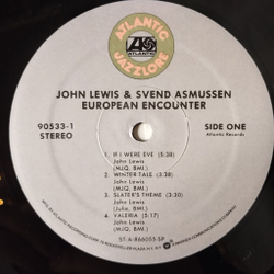 Винтажная виниловая пластинка LP John Lewis and Svend Asmussen European Encounter (USA 1986)