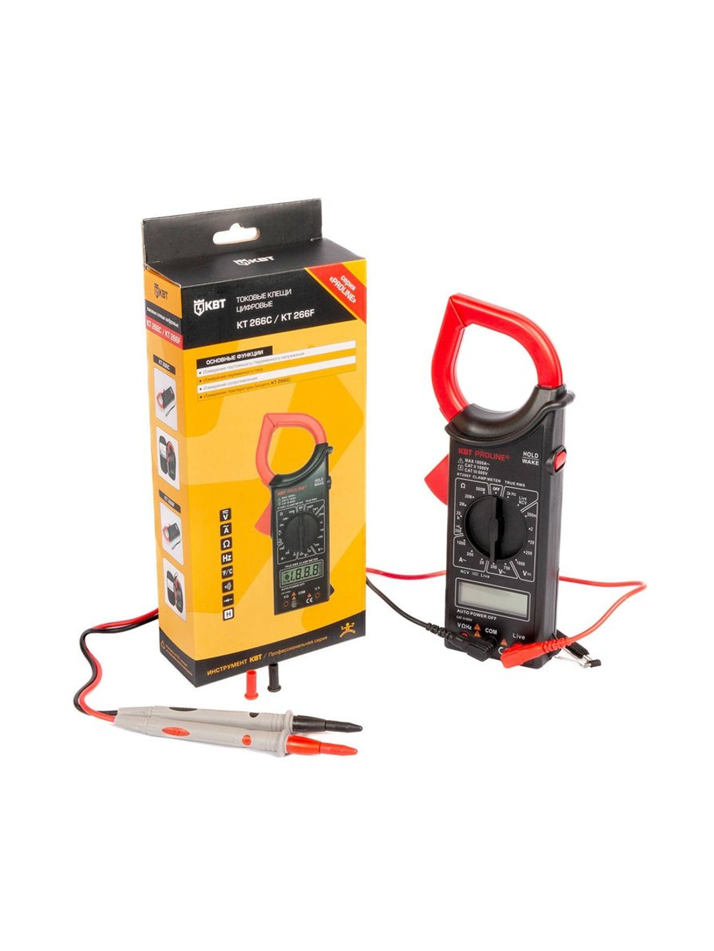 Клещи токовые цифровые "PROLINE" KT 266F КВТ 79133