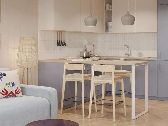 Торшер Vinger, 135 см, бежевый