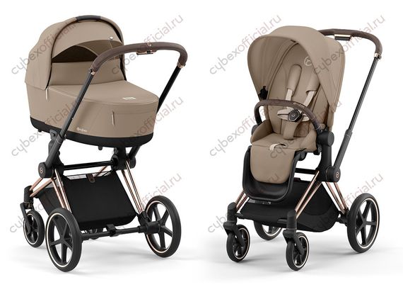 Детская коляска Cybex Priam IV 2 в 1 Cozy Beige шасси Rosegold
