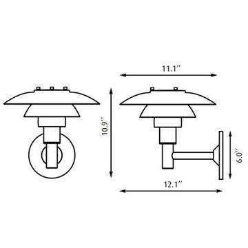 replica Louis Poulsen PH 3/2.5 outdoor wall