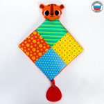 5358989 Погремушка - прорезыватель «Тигра» платочек - шуршалка с прорезывателем