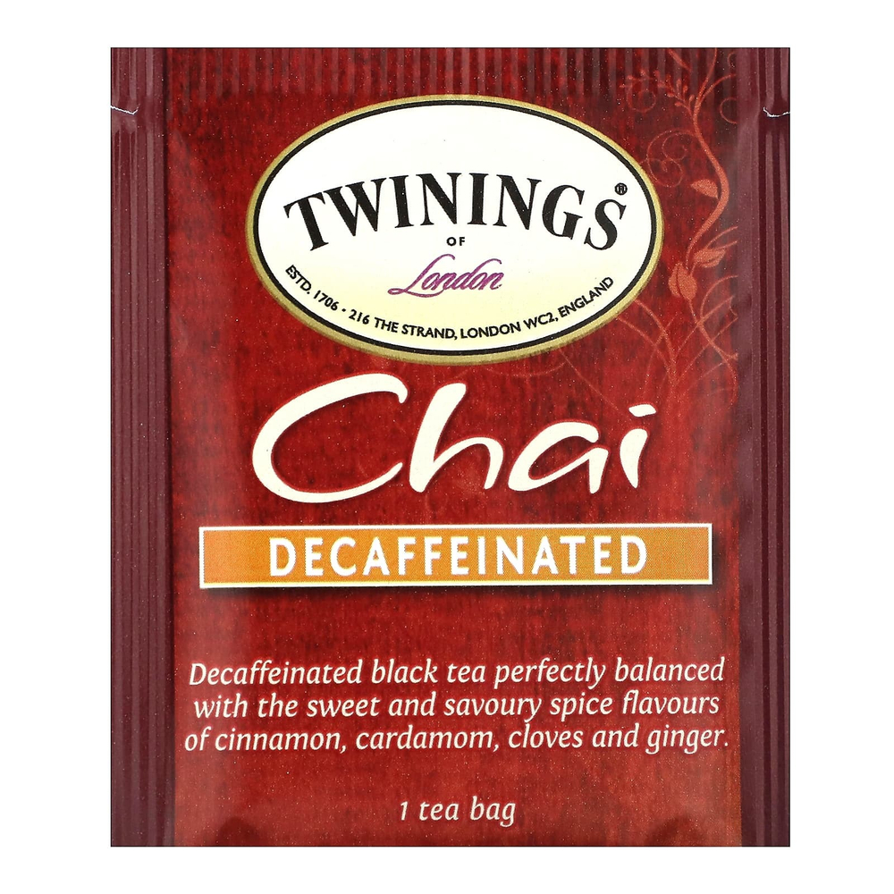 Twinings, ароматизированный черный чай, чай, без кофеина, 20 чайных пакетиков, 40 г (1,41 унции)