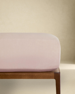 Zara Home - Простыня брюки из постиранного льна, высота 30 см (140 г / м2), розовый, 90х200х30 см