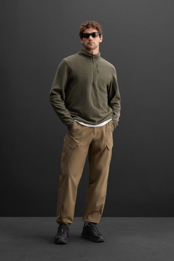 ZARA ТОЛСТОВКА POLARTEC © С ЗАСТЕЖКОЙ-МОЛНИЕЙ, ЗЕЛЕНЫЙ