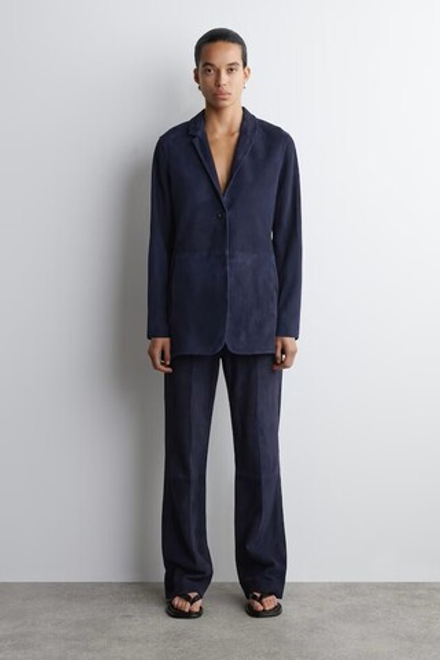 COS Брюки прямого покроя FLUID, стальной синий