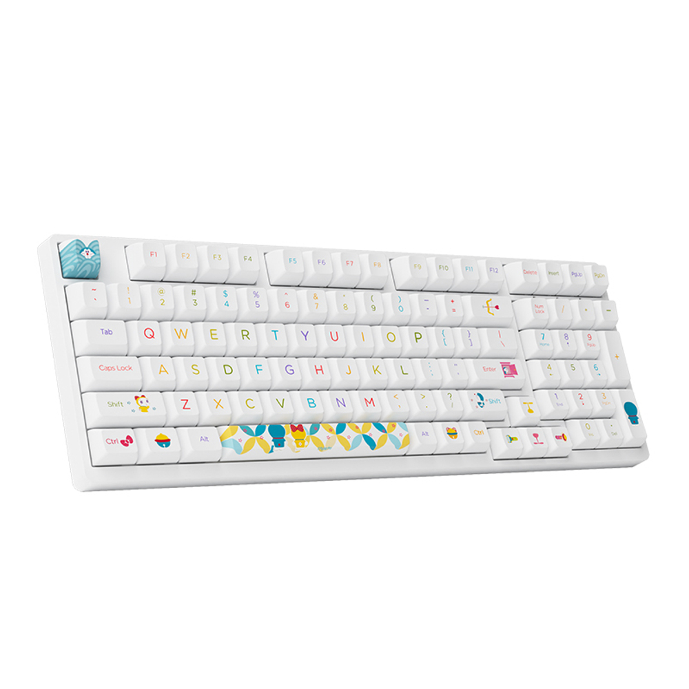 AKKO 3098B Doraemon Macaron  3 Modes RGB Hot Swap  Akko CS Jelly blue Switch,Cherry profile keycap