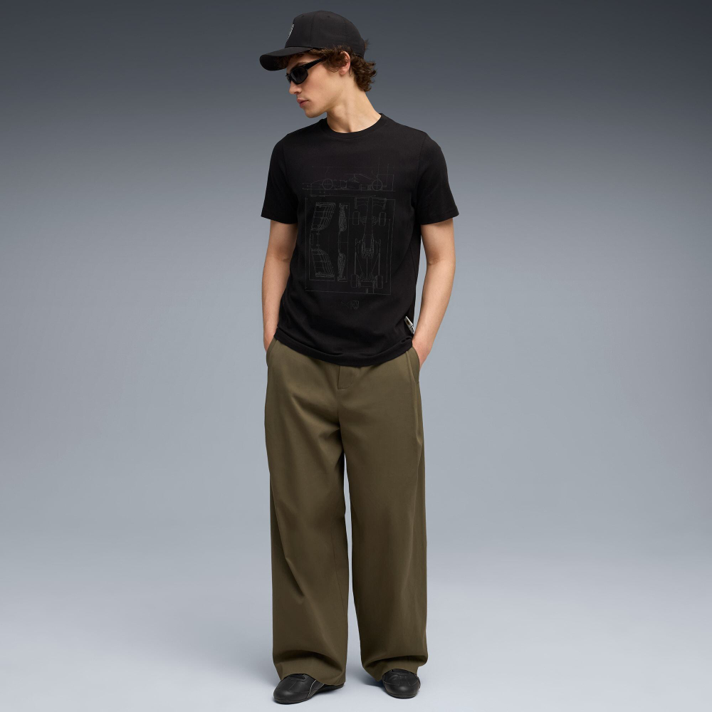 PUMA X SCUDERIA FERRARI МУЖСКАЯ ФУТБОЛКА С ПРИНТОМ SPORTSWEAR, ЧЕРНЫЙ