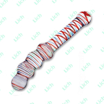 Яркий двусторонний фаллос из стекла, 19,5 см