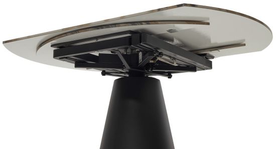 Стол TERAMO 135 GLOSS GRAND JADE SOLID CERAMIC, керамика, поворотн.механизм / Черный каркас