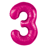 Шар фольгированный Цифра 3 101 см (Фуксия)