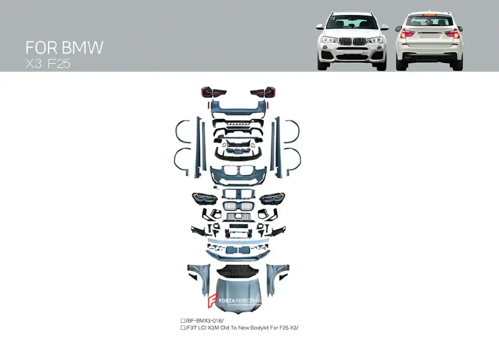 Обвес переделка для BMW X3 F25 2010-2014 в X3M F97 Рестайлинг 2021-2024 БМВ
